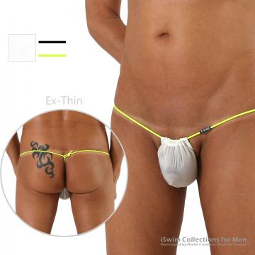TOP 14 - Ex-thin translucent pouch 3mm g-string (one-string thong) ()