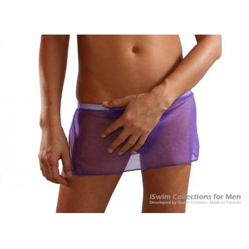 unisex chiffon see-thru two piece skirt with thong - 3 (thumb)