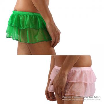 unisex chiffon see-thru puff skirt with g-strings - 4 (thumb)