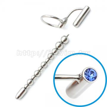 可換珠多用型滑珠式尿道插棒 晶鑽版↘特價 - 0 (thumb)