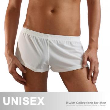 unisex beach shorts - low rise, bikini net