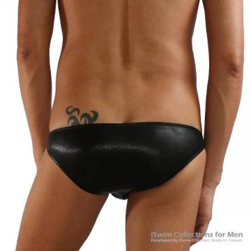 ultra low rise leather look swimming briefs full back - 3 (thumb)