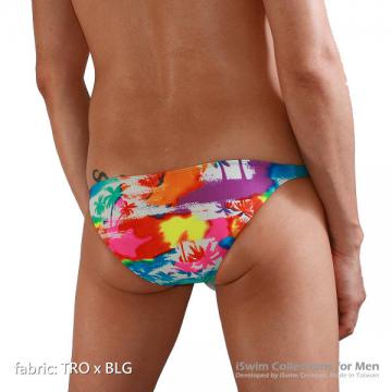 Ultra low rise matched color 3/4 back bikini swimwear rear style - 5 (thumb)