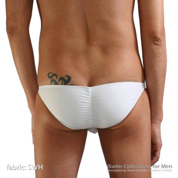 Ultra low rise wrinkle 3/4 back bikini swimwear rear style