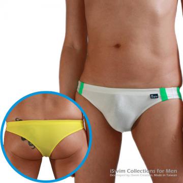 sport cheeky back swimming briefs with doule lines on sides