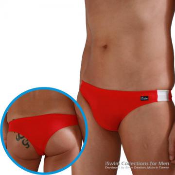 sport cheeky back macthed color swimming briefs