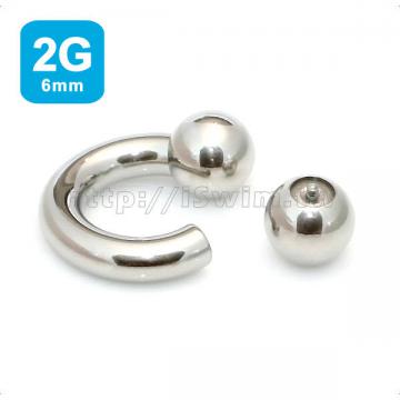 circular barbell 2G (6 x 16mm, ball 12mm) - 0 (thumb)