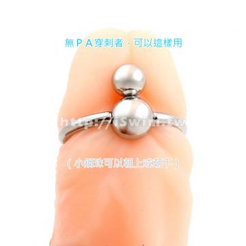 雙珠龜頭環(PA防漏尿，穿刺2G-6mm，大珠8mm)iSwim設計款 - 3 (thumb)