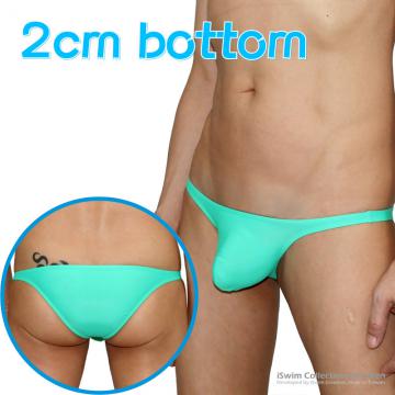 super narrow bottom 3D pouch half back swim bikini