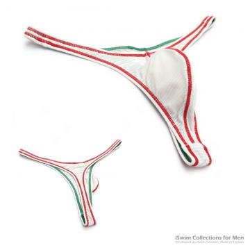 narrow pouch thong in XSA-WHT x Christmas colors