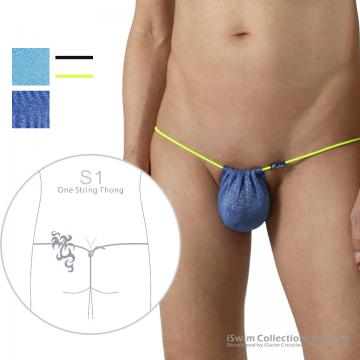 TOP 19 - Glitter pouch 3mm one-string g-string ()