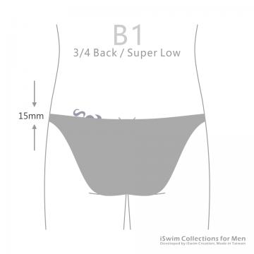 Shiny bulge with mesh back bikini (3/4 back) - 3 (thumb)