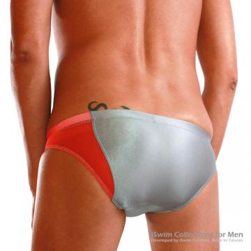 Sports swim briefs with irregular side in mesh, mixed color - 3 (thumb)