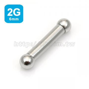 straight barbell 2G (6 x 25mm) - 4 (thumb)