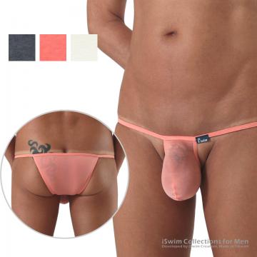 Snug narrow pouch string bikini (half back)