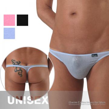 Translucent seamless unisex Y-back thong
