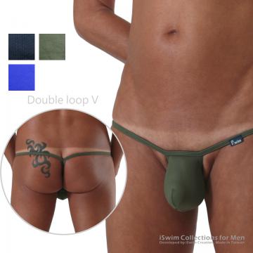 TOP 11 - Mini narrow bulge double loop V-string thong ()